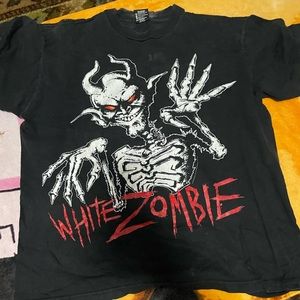 Vintage White zombie “666” shirt